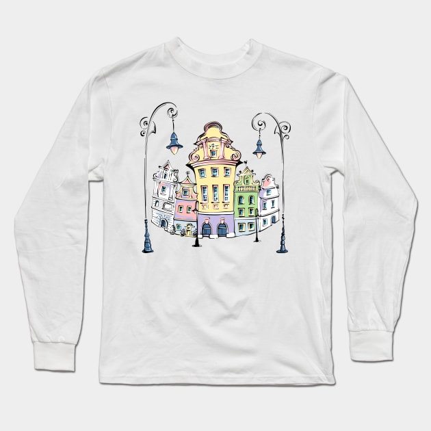 Old market square in Poznan, Poland Long Sleeve T-Shirt by kavalenkava